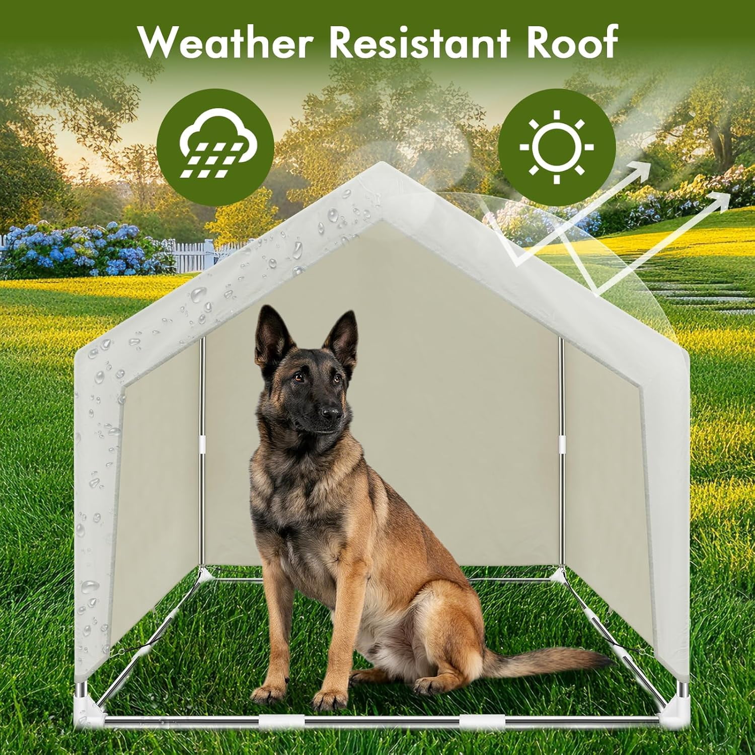 Elevated Dog House for Outdoor or Indoor - Waterproof Dog Tent Cat House, Dog Sunshade Tent, Pet House with Removable Cover, Suitable for Medium Cats Dogs