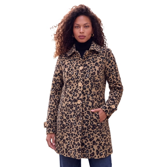 Roaman's Women's Plus Size Button Up Fleece Jacket
