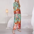 thumbnail image 3 of Disketp Floating Colorful Cereal Pajamas Set Long Sleeve Sleepwear Womens Button Down Nightwear Pj Sets-{designName}-XX-Large, 3 of 7