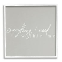 Stupell Industries Everything I Need Inspirational Inspirational Painting White Framed Art Print Wall Art, 24 x 24