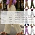 thumbnail image 4 of Women's Solid Lace Elastic Waist Long Pants with Side Pockets, Polyester Casual Pants, Mid Waisted Pants, Pants for Women, Straight Leg Dressy Casual Trousers | UKHCCC,Beige M, 4 of 9