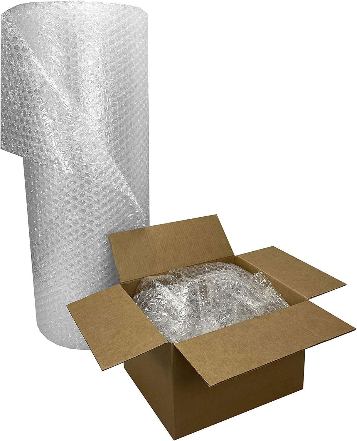 uBoxes Medium Bubble Cushioning Roll 48" Wide x 100 ft - Medium Bubbles 5/16", Clear, (BUBBMED48100)