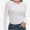 White, variant on Womens Pullover Long Sleeve Crewneck Shirts Ribbed Knit Slim Fitted Casual Jumper Tops