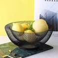 thumbnail image 3 of Metal Mesh Countertop Fruit Snacks Basket Bowl Stand for Kitchen, Black Decorative Table Centerpiec, 3 of 5