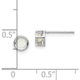 thumbnail image 4 of 14k White Gold 4.2mm Oval Bezel October/Opal Post Earrings - 4mm, 4 of 6