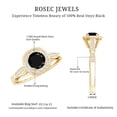 thumbnail image 5 of Rosec Jewels Vintage Style Black Onyx Engagement Ring for Women - AAA Quality - Real Black Onyx Diamond Ring - with Jewelry Box, 18K Yellow Gold, US 6.50, 5 of 8