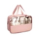 thumbnail image 5 of Bolsa de cosméticos con empalme de PU, bolsa de lavado impermeable transparente de PVC, bolso de mano portátil de viaje, bolsa de almacenamiento de baño de gran capacidad, 5 of 6
