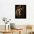 thumbnail image 3 of Nawypu Large Lion Canvas Wall Art, lion king with crown Black Gold, Wall Decor Africa wild animals, Prints Pictures for Man Living Room Bedroom Bathroom Home Decor Ready to Hang, Framed, Decor, 3 of 5