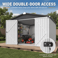 thumbnail image 5 of AECOJOY 12' x 12' Outdoor Storage Shed with Lockable Door Patio Metal Large Storage Building in White for Outside, 5 of 7
