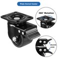 thumbnail image 4 of Plate Swivel Caster Wheels 3-inch Heavy Duty of 4400lbs, Low Gravity Center Design Black Caster Wheels with Brake, Durable & Quiet & Sturdy Nylon Wheels for Industrial, Set of 4, 4 of 7