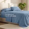 thumbnail image 3 of Bare Home 22" Extra Deep Pocket Sheet Set - Premium 1800 Collection - Ultra-Soft - Queen, Coronet Blue, 3 of 9