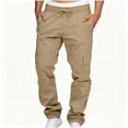 thumbnail image 2 of Mavick Pants for Men Drawstring Casual Hiking Joggers Athletic Trousers Loose Straight Sweatpants for Men, 2 of 9