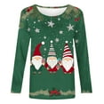 thumbnail image 4 of BEFOKA Chandails en Molleton Habillés pour Femmes Col Rond Chemise de Noël Femmes Imprimé de Noël Manches Longues Haut Extérieur Blouse T-Shirts T-Shirts de Vacances Hauts de Noël, 4 of 5