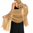 thumbnail image 5 of Women Sheer Chiffon Shawl Wrap Lightweight Scarf Elegant Evening Cover Up Soft Breathable Long Scarf for Dress Formal Party Wedding Beach Sunscreen Wrap Fashion Accessory Gift Idea, 5 of 8