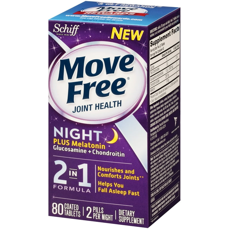 Schiff® Move Free® John Health Night Glucosamine + Chondrotin Plus  Melatonin 2 in 1 Formula 80 ct Box
