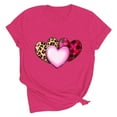 thumbnail image 7 of Valentine Outfits for Women Love Leopard Print Shirt Round Neck Short Sleeve T-Shirt Women Valentine Shirt Spring Clothes 2026, 7 of 7