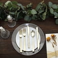 thumbnail image 5 of BalsaCircle 24 Metallic Gold 7 in Disposable Plastic Cutlery Hammered Design Spoons Forks Knives Set Party Events, 5 of 8