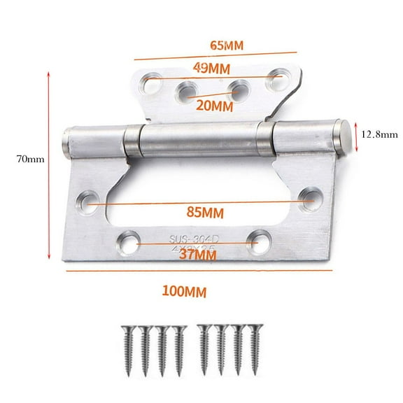 yaaqii Stainless Steel Non-Mortise Door Hinges Invisible Mute Bearings Hardware Hinge