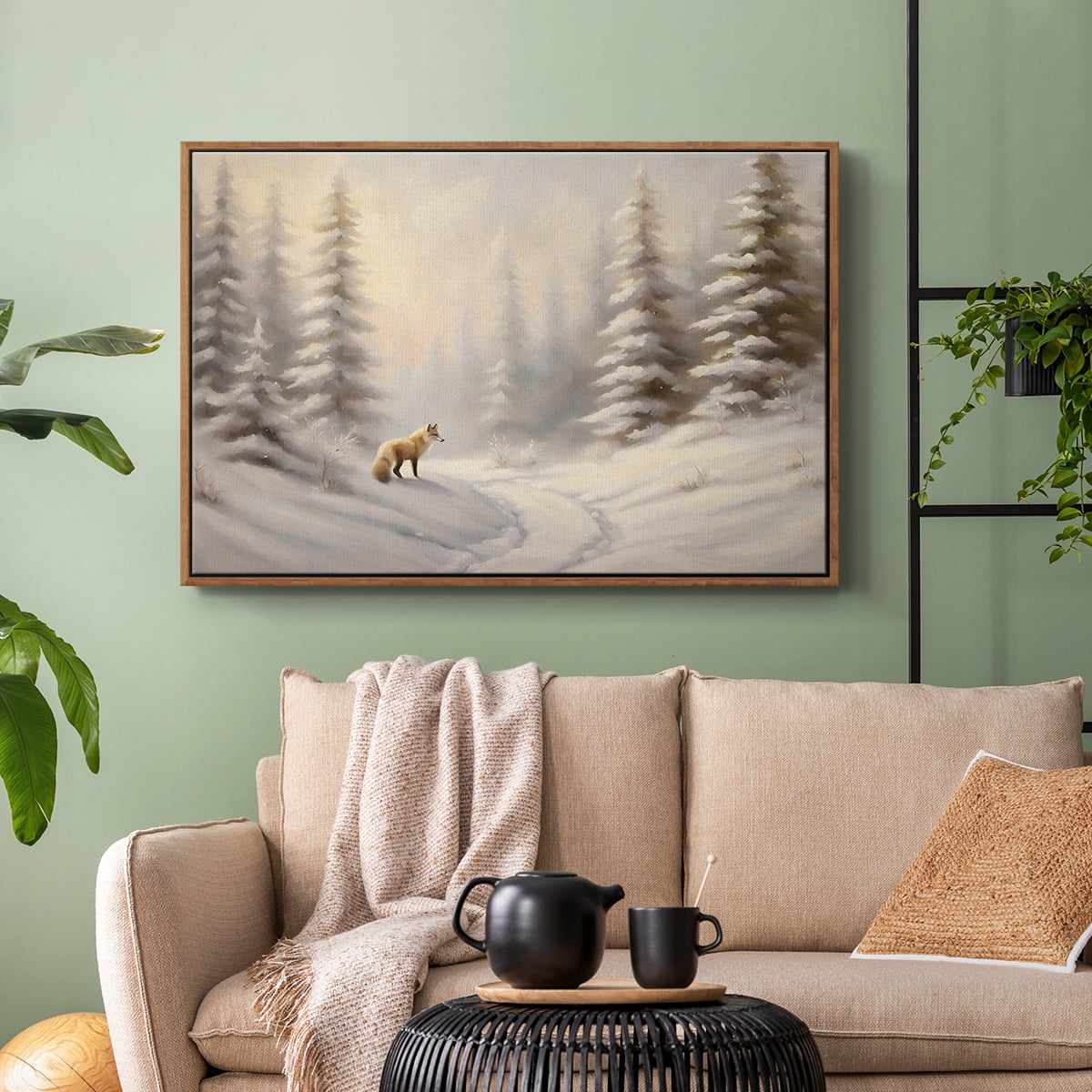 Vintage Landscape-CLXXV By Wexford Home Framed in Walnut Wood Gallery Wrapped Canvas 27 in. x 41 in.