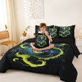 thumbnail image 4 of Homewish Traditional Dragon 7-Piece Twin Bedding,Retro Animal Bedding Comforter Set,Yellow Blue,Black Reversible, 4 of 8