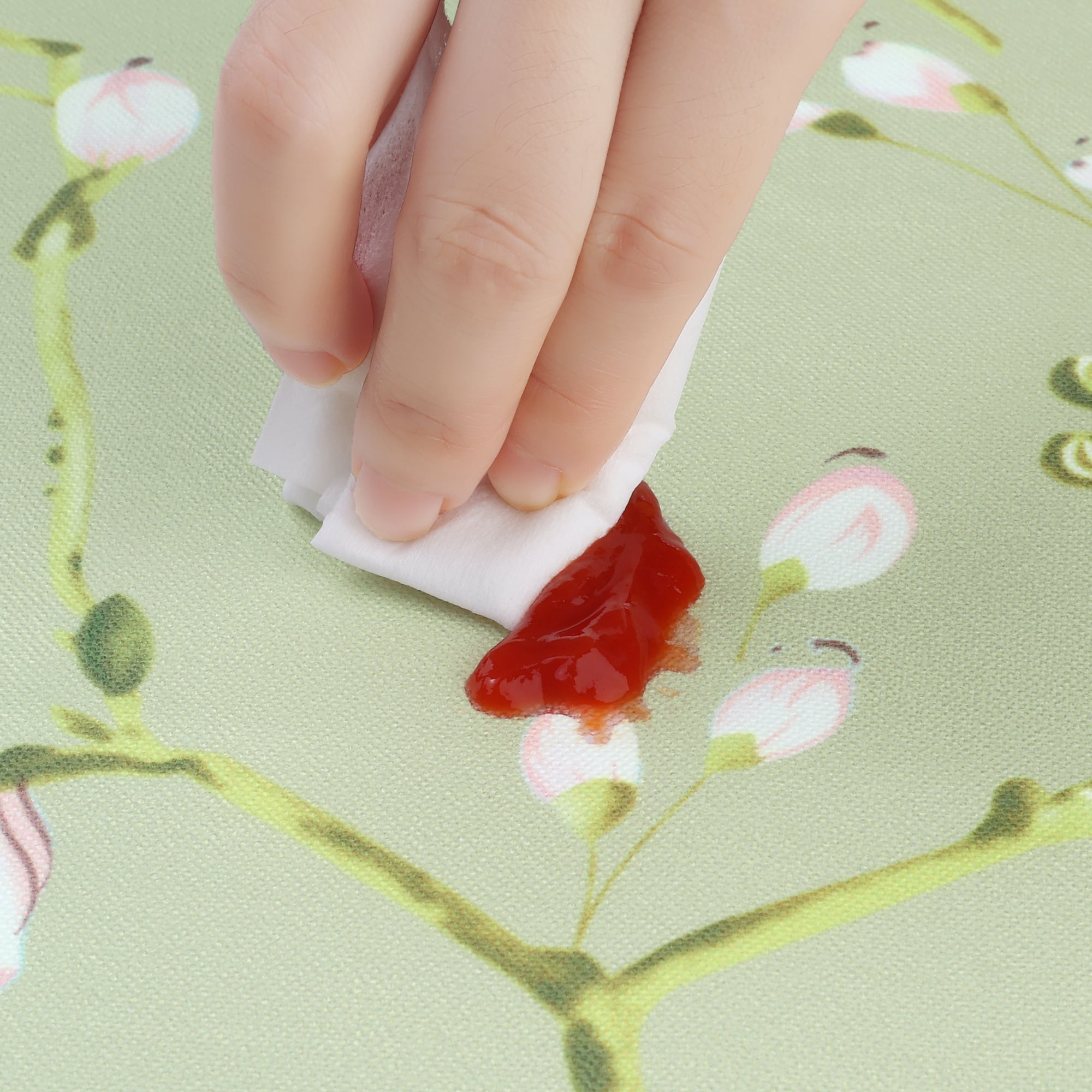 Unique Bargains Rectangle Vinyl Waterproof Oil Spill Proof Wrinkle Resistant Tablecloth Pink Flower 55x79 Inch