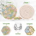 thumbnail image 4 of Haosy Set of 6 Drink Woven Coaster with Holder Heat Resistant Non-Slip Bar Coasters 4 Inches Cartoon Flower Rainbow, 4 of 7