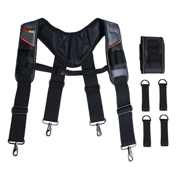 Tool Belt Suspenders Construction Work Suspenders with detachable phone holder comfortable foam shoulder padder