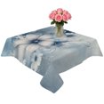 thumbnail image 2 of Blue White Daisy Table Cloth Waterproof Tablecloths, Vintage Elegant Butterfly Flowers Tablecloth Dining Table Cover for Kitchen Party Tabletop Outdoor, Square Tablecloth 54x54 Inch, 2 of 9