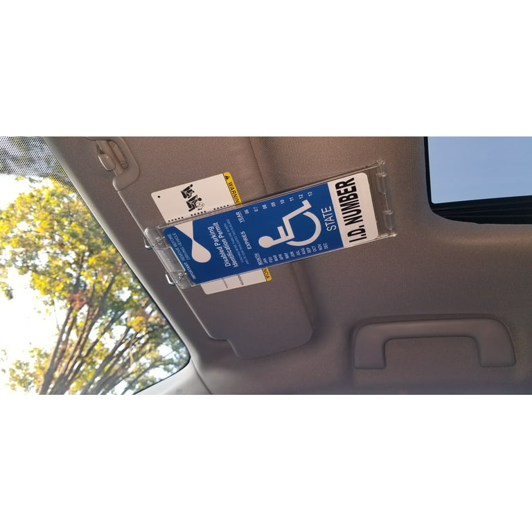 Visortag Vertical by JL Safety - Novel Way to Protect, Display & Fold Away  your Handicap Tag. Hard Plastic Protects & Preserves your Parking Permit
