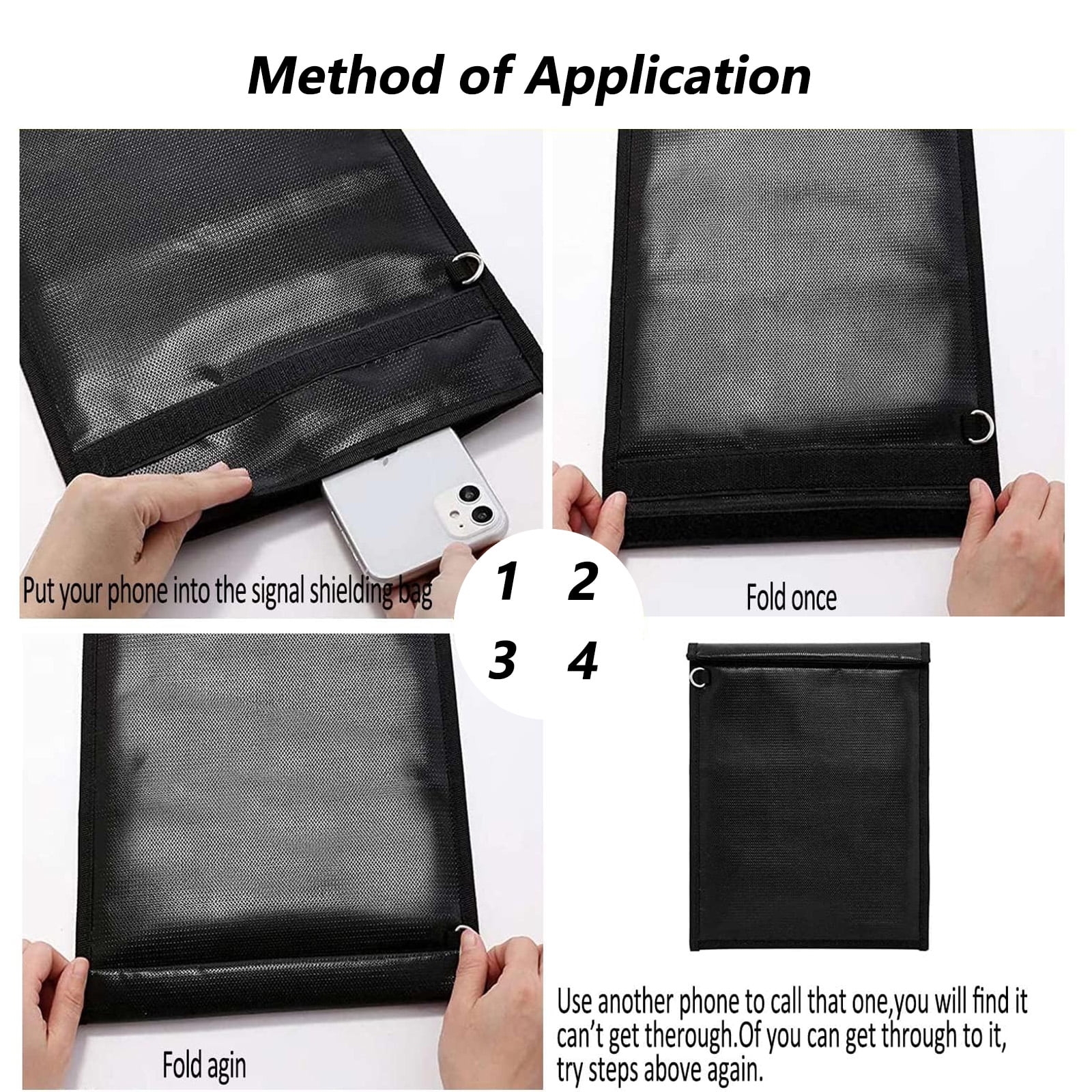 3 Pack Faraday Bag for Laptops & Tablets & Car Keys, Faraday Pouch for Car Keys, Car Key Signal Blocker Pouch, Fireproof & Waterproof Signal Blocking Pouch, RFID Key Pouch（Black）