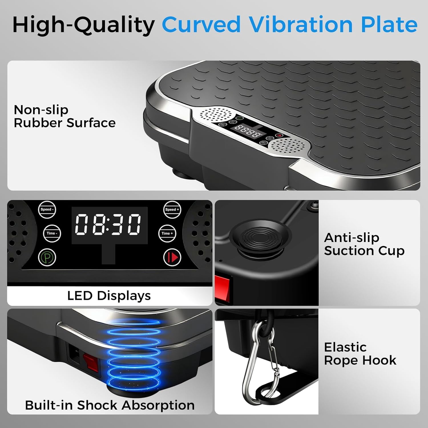 Vibration Plate Exercise Machine for Full Body Workout, Lymphatic Drainage & Weight Loss, 400 Lbs Capacity Fitness Platform with Remote