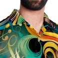 thumbnail image 5 of Note Men's Short Sleeve Beach Button Down Casual Printed Summer Shirts - Unisex, 5 of 6