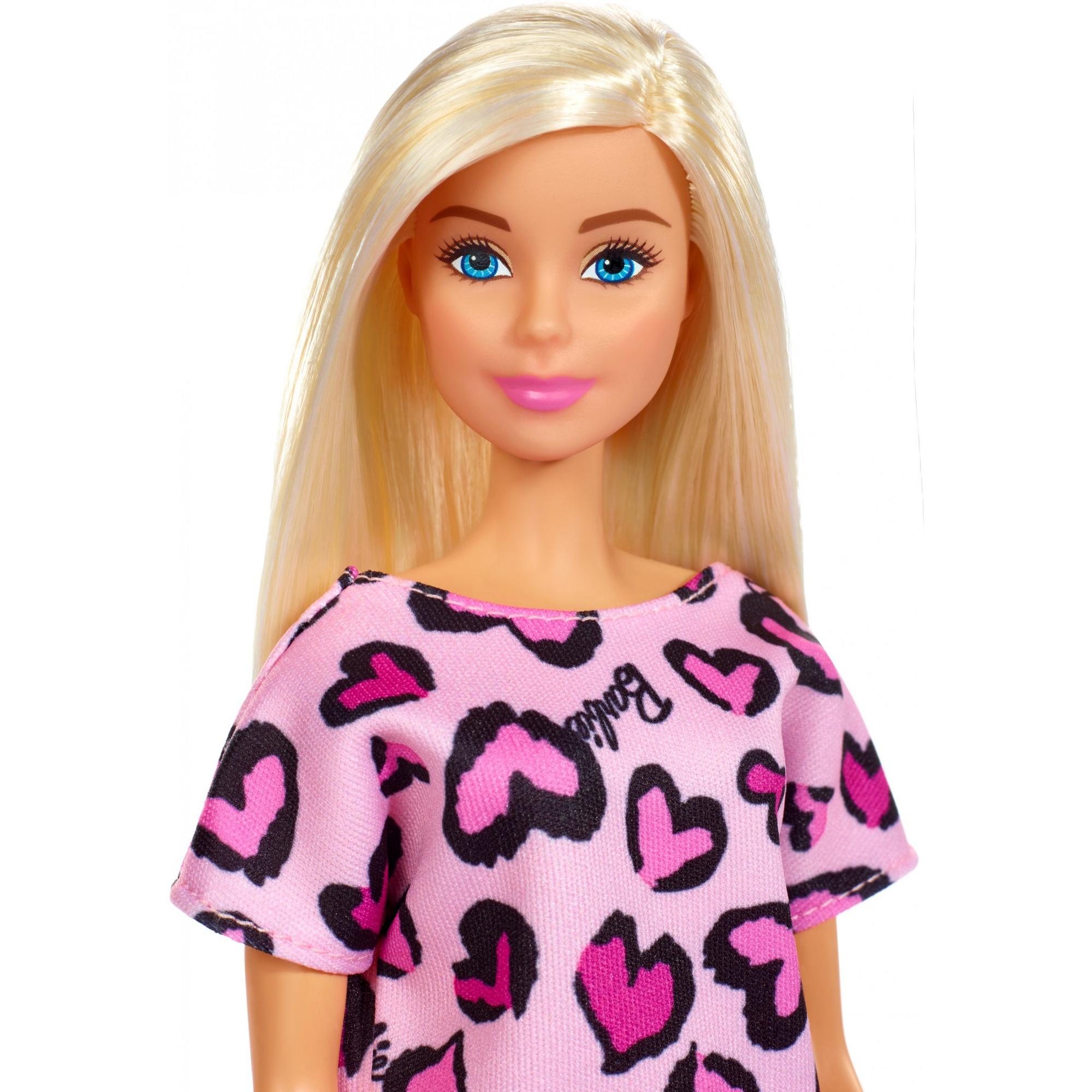 Barbie Doll, Blonde, Wearing Pink Heart-Print Dress And Shoes - image 3 of 6