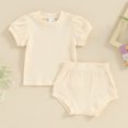 thumbnail image 2 of Bagilaanoe 2pcs Newborn Baby Girl Shorts Set Short Sleeve T Shirt Tops + Shorts 6M 12M 18M 24M Infant Casual Summer Clothes, 2 of 8