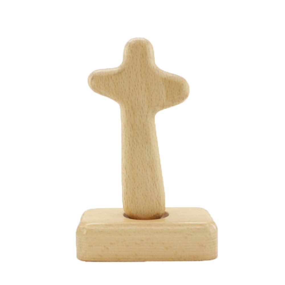 Wood Standing Cross, Wooden Cross Holding Cross with Base