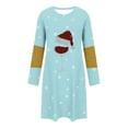 thumbnail image 5 of FDGIU Women's Christmas Sleep Dress, Long Sleeve Comfy Soft Nightie, Round Neck Tshirt Dress Casual House Dress, 5 of 6