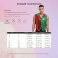 thumbnail image 7 of vastwit Men Full Sequins Paillette Waistcoat Christmas Santa Elf Vest Party Outfits Red&Green XXL, 7 of 7