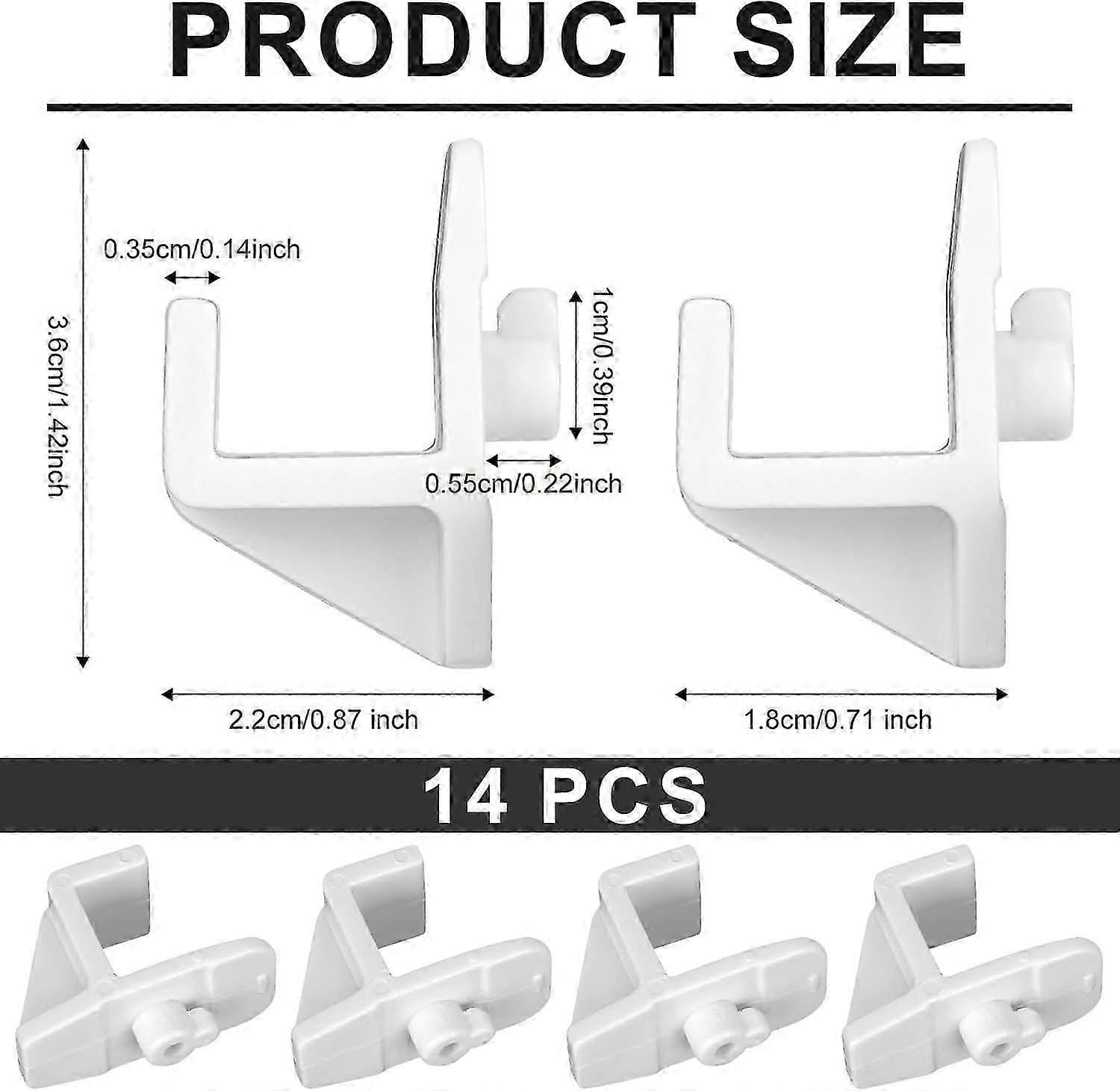 14pcs Plastic Refrigerator Shelf Clips, Freezer Shelf Clip Cooler Shelf Support