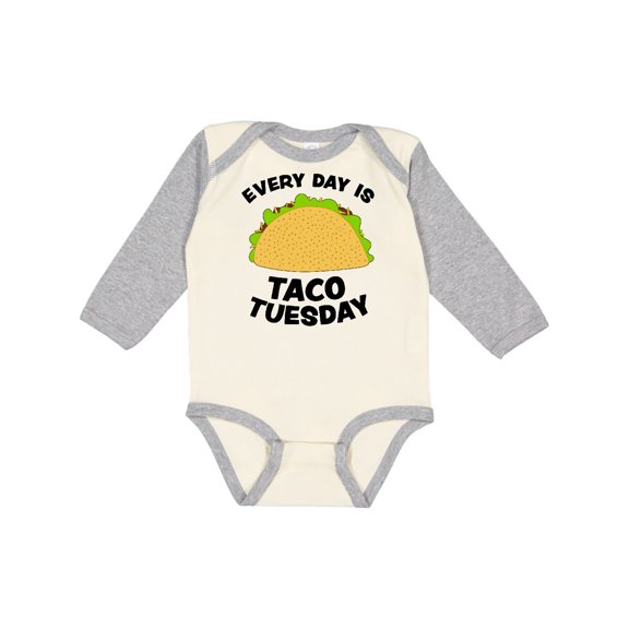 Inktastic Every Day is Taco Tuesday Boys or Girls Long Sleeve Baby Bodysuit