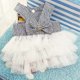 thumbnail image 3 of Pet dog dress, fashionable striped puppy princess dress, vertical stripes white M., 3 of 4