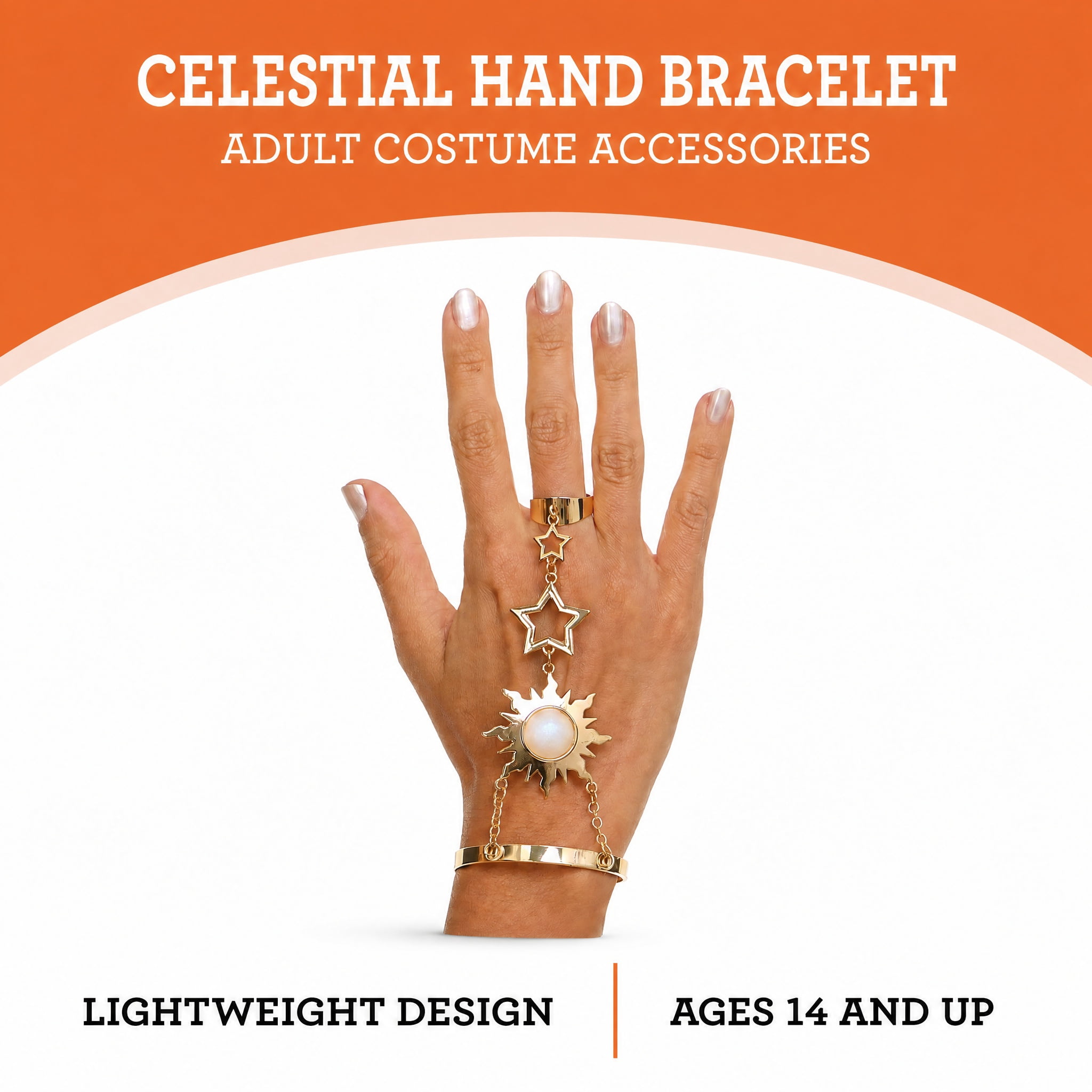 Celestial Hand Bracelet Costume Accessory for Adults, Gold and Black, Halloween by Way To Celebrate