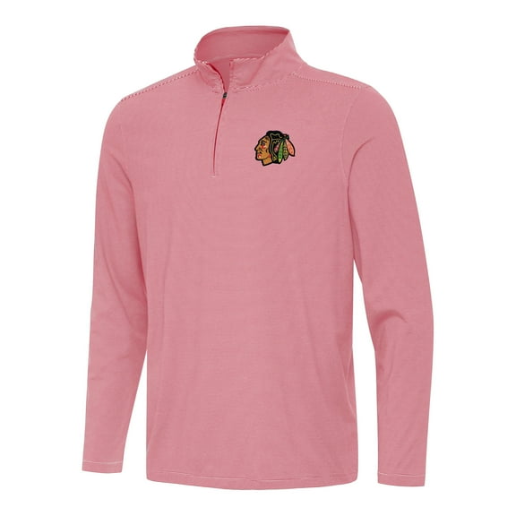 Men's Antigua Red Chicago Blackhawks Twine Quarter-Zip Top
