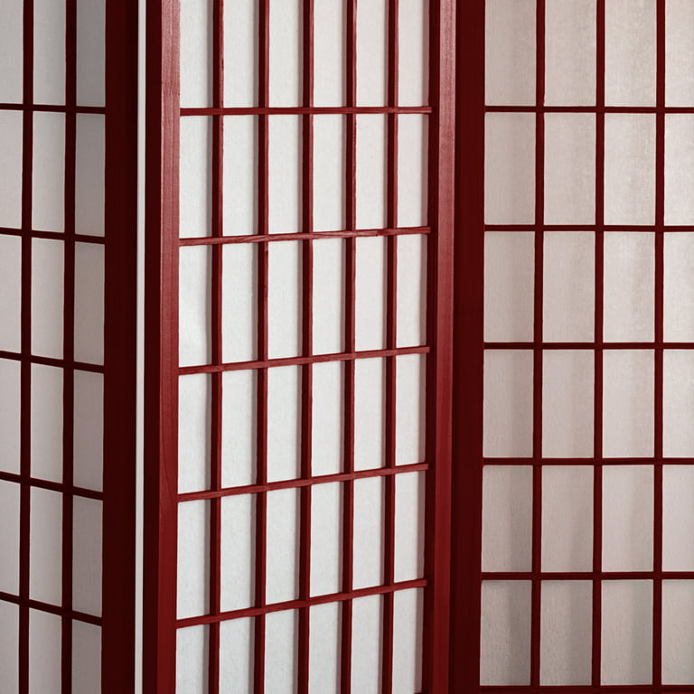 Oriental Furniture 7 Ft Tall Window Pane Shoji Screen, Shoji paper, Shoji  screen, Rosewood color, 4 panel 