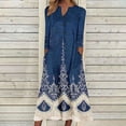 thumbnail image 2 of Ruyang Summer Maxi Dress Summer Casual For Women Button Up Short Sleeve Dress Party Flowy Midi Dress, 2 of 4