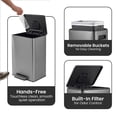 thumbnail image 4 of Simpli-Magic Kitchen Trash Can, 13.2 Gallon Stainless Steel Soft Close Step Garbage Bin with Infinity Edge Lid, Gunmetal, 4 of 6