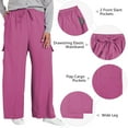 thumbnail image 2 of SWQZVT Womens Pants Plus Size Cargo Pants for Women Loose Lightweight Wide Leg Drawstring Pants Casual Work Pants 5XL, 2 of 7