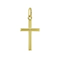 thumbnail image 1 of 14k Yellow Gold Classic Religious Stick Cross Pendant for Children & Preteens, 1 of 4