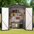 thumbnail image 6 of Asofer Outdoor Storage Shed, 6 x 4 FT Metal Garden Shed with Double Lockable Doors,for Backyard Patio Lawn-Dark Grey, 6 of 9