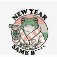 thumbnail image 2 of New Year, Same B**** Frog With Cocktail Adult White Crew Neck Short Sleeve Tee-Medium, 2 of 2