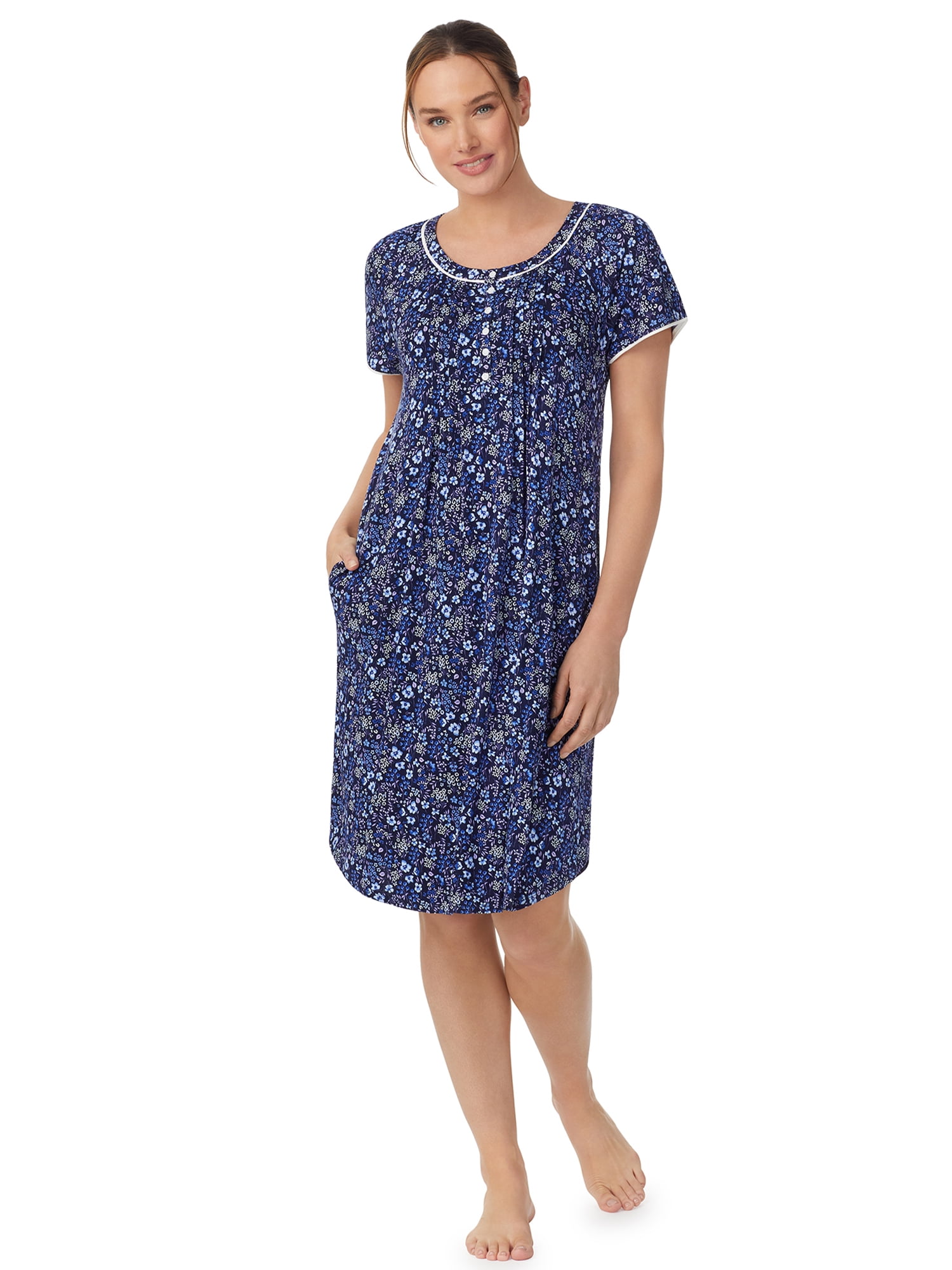 Aria Women's Raglan Sleeve Scoop Neck 40" Nightgown, Sizes XS to 5X